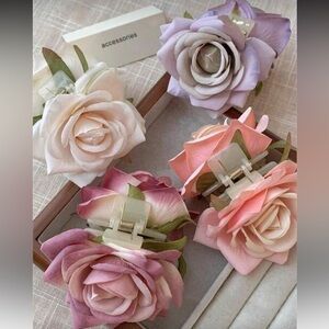Delicate Pink Rose hair clip A1603